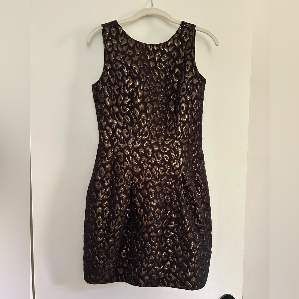 CYNTHIA STEFFE Logan Metallic Leopard Dress